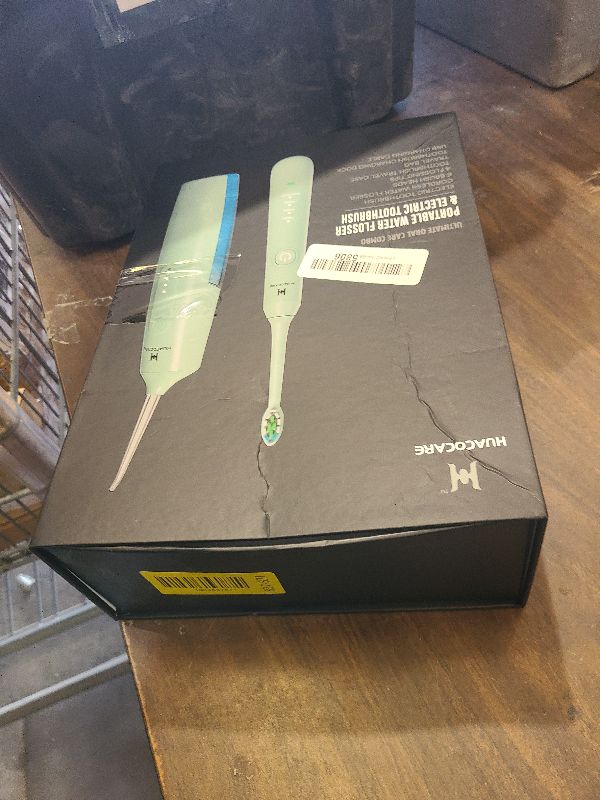 Photo 1 of 2-1 Oral Clean Kit- Water Dental flosser & Electric Toothbrush Combo- Brushing & Flossing- for Teeth Cleaning and Gum Health (Light Green)