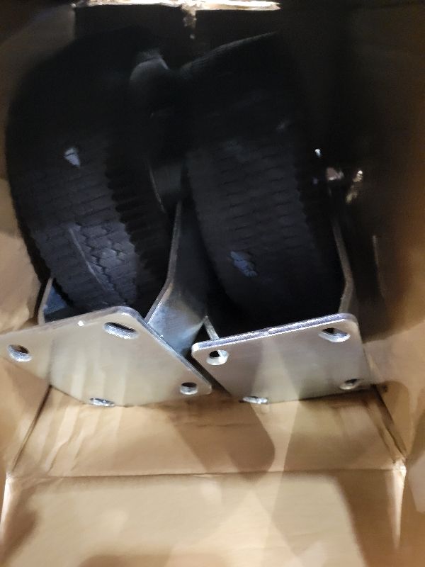 Photo 1 of 2-Rigid 10" Pneumatic Caster ?Black Rubber Wheel - 800 lbs. Capacity