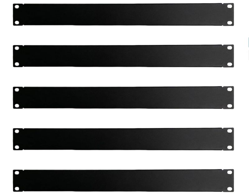 Photo 1 of 1U Blank Panel Rack Mount Spacer Filler Panel 19" Black Rack Blanking Blind Panel for Server Network Rack Enclosure Or Cabinet-5pcs (1U-5PCs)
