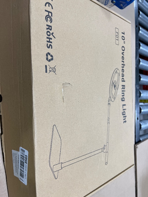 Photo 1 of Ring Light with Stand for Desk,Adjustable Overhead Phone Mount with 10" Ring Light Tripod for iPhone,Phone Tripod with Light and Remote Phones Holder for Video Recording,Live Stream,Cooking Video