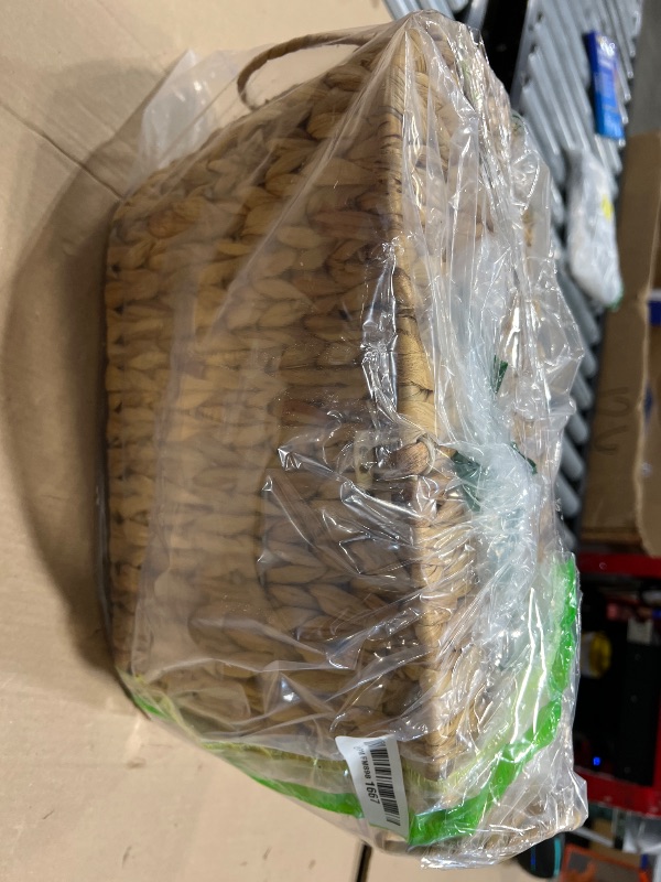 Photo 1 of **DENTED** efluky Toilet Paper Storage Basket, Water Hyacinth Slim Toilet Paper Holder with Lid- Holds Up to 9 Mega Rolls, Home Bathroom Decor Organizer