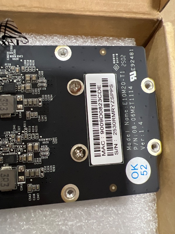 Photo 1 of Synology 10Gb Ethernet and M.2 Adapter card E10M20-T1, RJ-45; 1 port