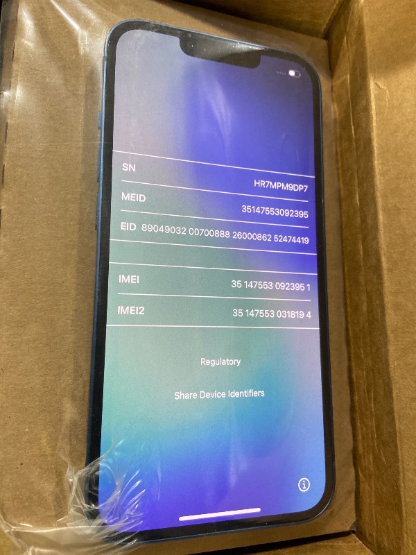 Photo 1 of Apple iPhone 13, 128GB, Blue - Unlocked (Renewed)