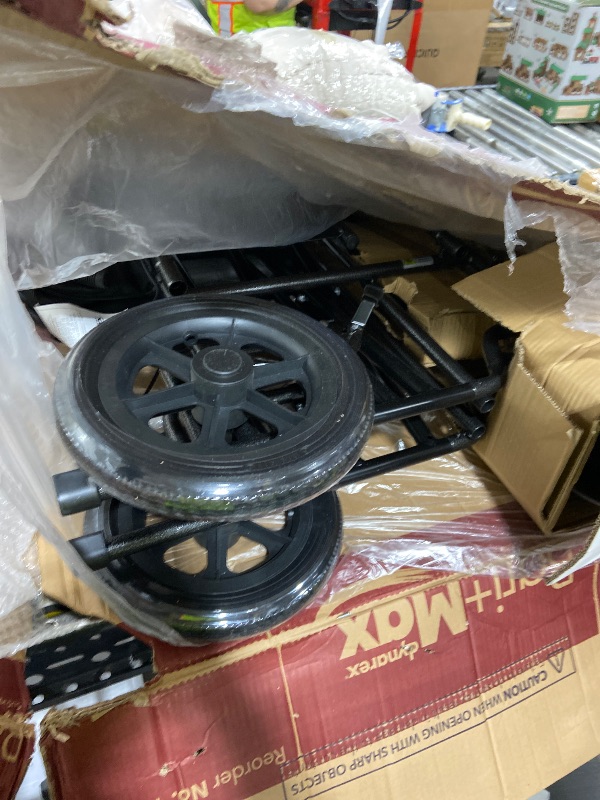 Photo 1 of Dynarex DynaRide Bariatric Transport Plus Wheelchair, Has a 22” x 18” Seat and a Reinforced Steel Frame & 450 Pound Weight Capacity, Silver, 1 DynaRide Bariatric Transport Plus Wheelchair