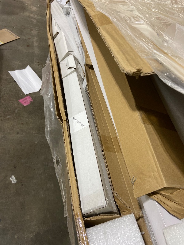 Photo 1 of JUBEST 40"x86" Concealed Sliding Barn Door with Horizontal Groove and Soft Close Hardware Kits, White Flush Hidden Door for Opening 32"-36"x84", Waterproof and Smooth Sliding, for Interior Using