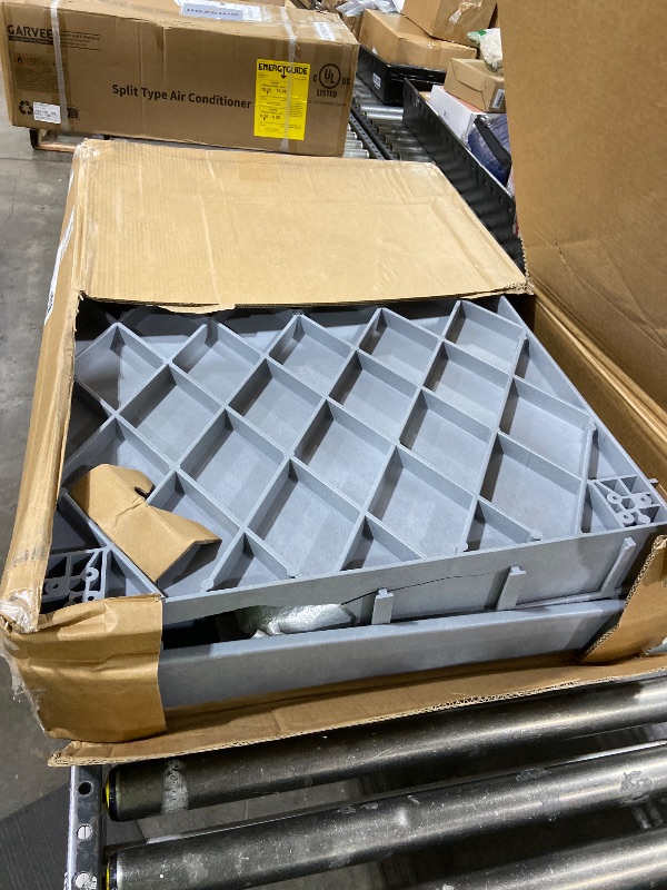 Photo 1 of YITAHOME Utility Cart on Wheels, 550 lbs 2 Shelf Heavy Duty Rolling Carts, 45 x 25 in Plastic Service Cart Work Carts with Wheels for Warehouse Garage School & Office, Cleaning, Gray
