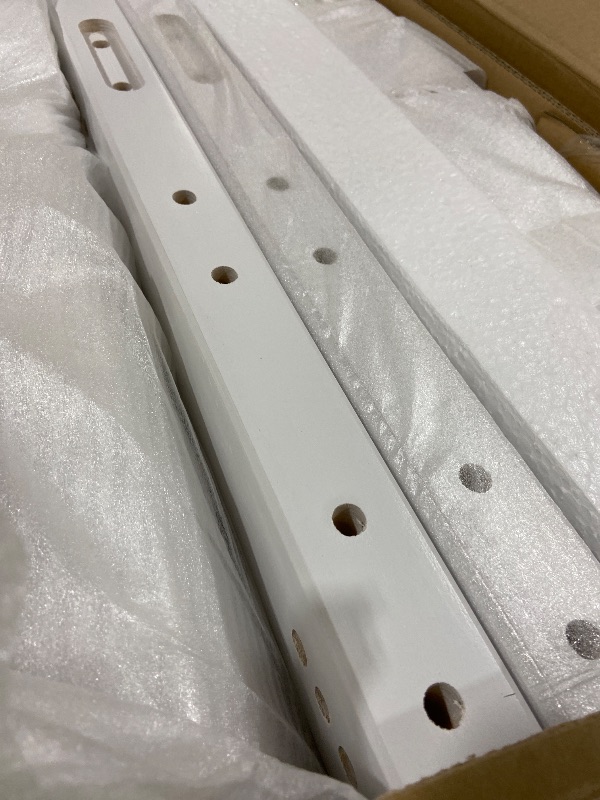 Photo 1 of Max & Lily Bunk Bed Twin Over Full Size with Ladder, Solid Wood Platform Bed Frame with Ladder for Kids, 14" Safety Guardrails, Easy Assembly, No Box Spring Needed, White