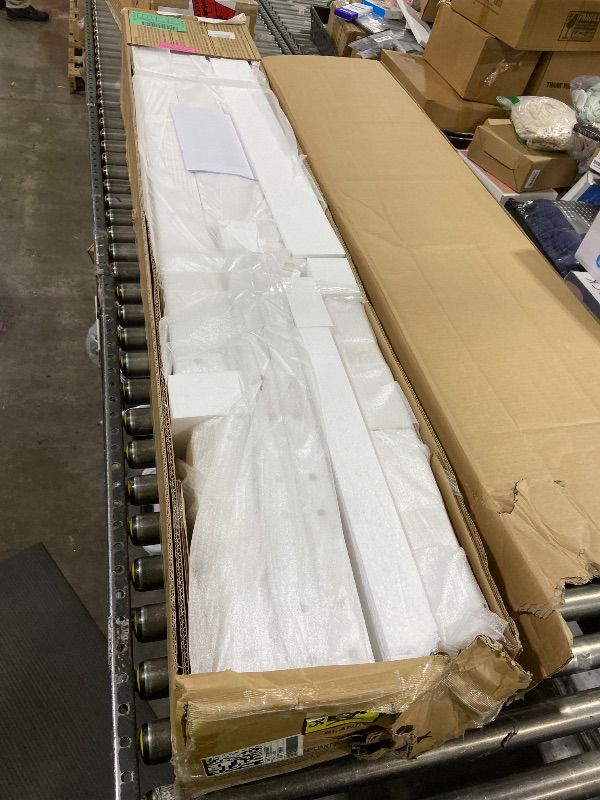 Photo 1 of Max & Lily Bunk Bed Twin Over Full Size with Ladder, Solid Wood Platform Bed Frame with Ladder for Kids, 14" Safety Guardrails, Easy Assembly, No Box Spring Needed, White