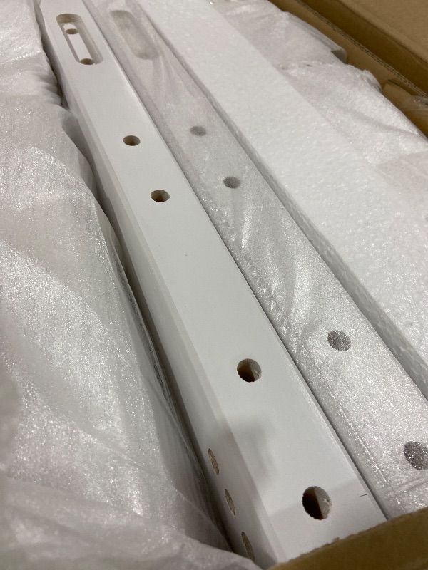 Photo 1 of Max & Lily Bunk Bed Twin Over Full Size with Ladder, Solid Wood Platform Bed Frame with Ladder for Kids, 14" Safety Guardrails, Easy Assembly, No Box Spring Needed, White