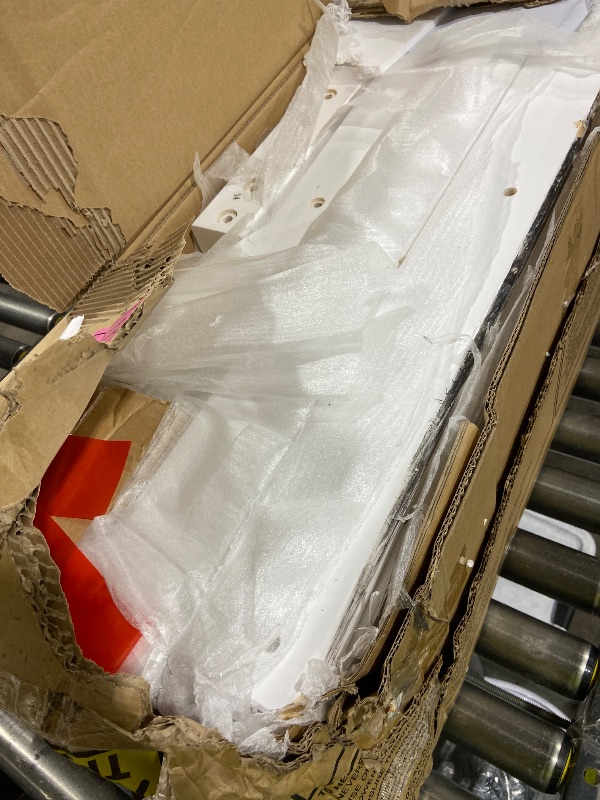 Photo 1 of Max & Lily Bunk Bed Twin Over Full Size with Ladder, Solid Wood Platform Bed Frame with Ladder for Kids, 14" Safety Guardrails, Easy Assembly, No Box Spring Needed, White