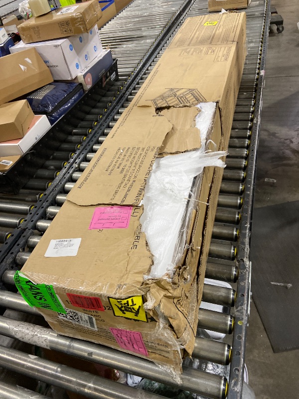 Photo 1 of Max & Lily Bunk Bed Twin Over Full Size with Ladder, Solid Wood Platform Bed Frame with Ladder for Kids, 14" Safety Guardrails, Easy Assembly, No Box Spring Needed, White