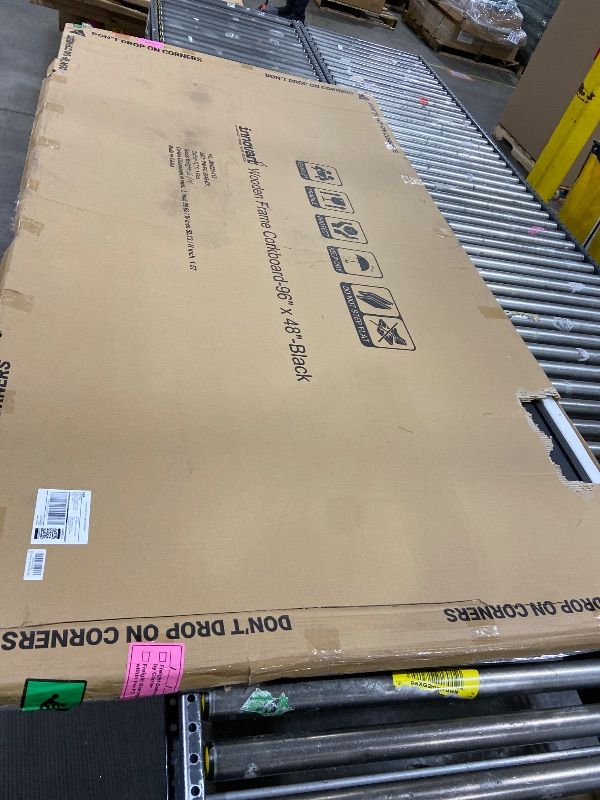 Photo 1 of INNOVART Extra Large Cork Bulletin Board 96"X48" with 40 Push Pins, Corkboard with Black Wood Frame, Cork Notice Board Message Board for Wall, Wall Mount Framed Pin Board for Home, Office, School