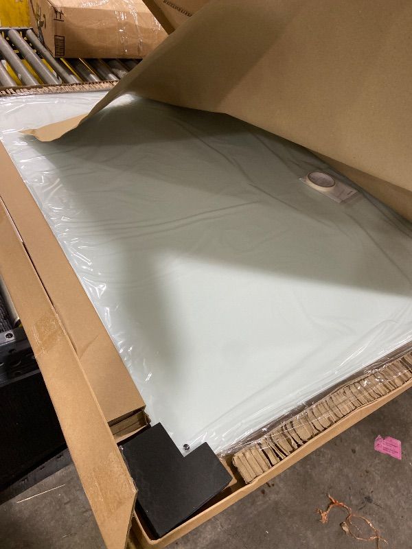 Photo 1 of Amazon Basics Glass Dry-Erase Board, Magnetic Frameless Whiteboard, 72W" x 48H", Magnetic White