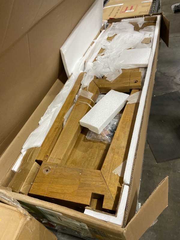 Photo 1 of AllForWood Hevea Premium Solid Wood Extension Dining Table, Expandable Table for 4 to 8 Seats, Adjustable Modern Wooden Dining Furniture (Chairs Sold Separately)