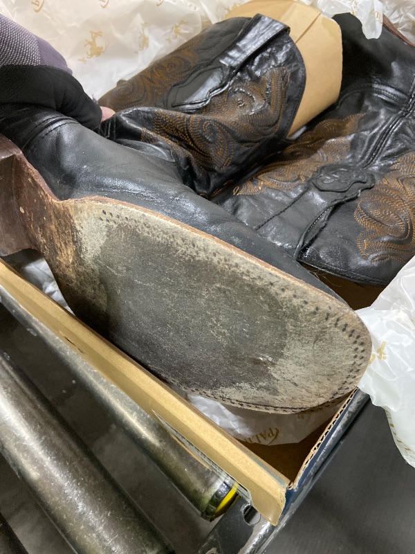 Photo 1 of Palitutu Cowboy Boots For Men Full Cowhide Leather Western Retro Boot with Wide Square Toe Durable Classic Embroidered Pull On Slip Resistant Boot SC-103606NY-12