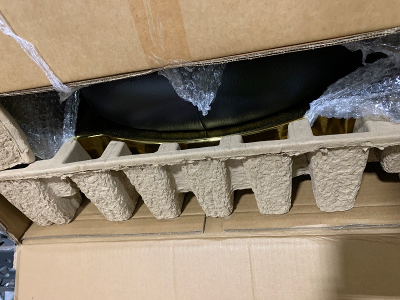 Photo 1 of Kaleurrier Hair Styling Chair Reclining: Men’s Barber Chairs for Barber Station - Heavy Duty Salon Chair with Footrest for Hair Stylist Wide Seat Gold and Black