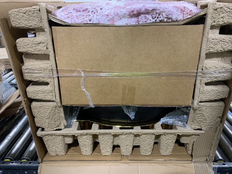 Photo 1 of Kaleurrier Hair Styling Chair Reclining: Men’s Barber Chairs for Barber Station - Heavy Duty Salon Chair with Footrest for Hair Stylist Wide Seat Gold and Black