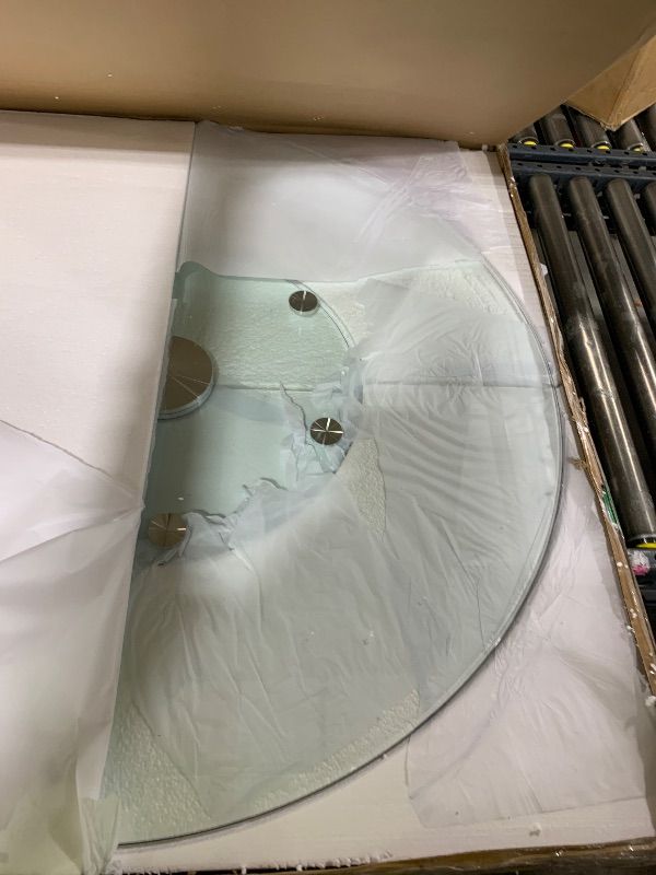 Photo 1 of 40" Heavy-Duty Lazy Susan Turntable - 1/3" Extra-Thick Tempered Glass - Silent & Smooth Swivel for Large Dining Tables, Centerpiece