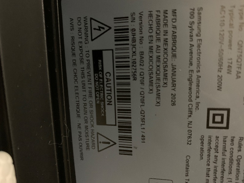 Photo 1 of Samsung 75-Inch Class QLED Q7F Series Samsung Vision AI Smart TV (2025 Model, 75Q7F) Quantum HDR, Object Tracking Sound Lite, Q4 AI Gen1 Processor, 4K upscaling, Gaming Hub, Alexa Built-in