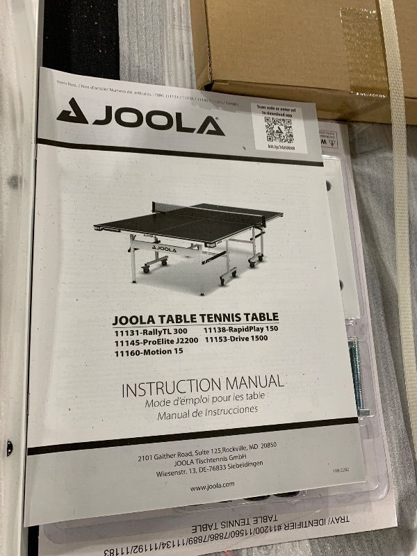 Photo 1 of JOOLA Rally TL Professional MDF Indoor Ping Pong Table w/Quick Clamp Table Tennis Net & Post Set - 10 Minute Easy Assembly - Corner Ball Holders - Tournament Quality - Includes Playback Mode