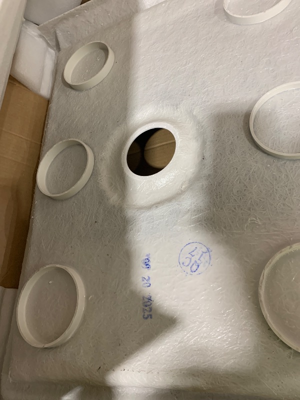 Photo 1 of Center Drain Single Threshold Shower Base in White 58 X 32 INCHES 