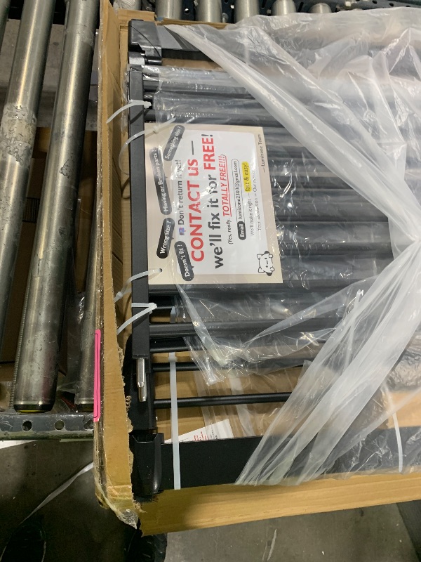 Photo 1 of Lumizone Extra Tall Cat Gate 61.02" High Pressure Mounted Extra Wide 63.39"-67.32" (17Sizes) 1.37" Gap No Drilling Auto-Close Tall Pet Gate for Dogs (Black, 63.39"-67.32" W)