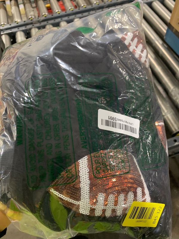 Photo 1 of Joiemont Womens Football Sequin Rugby Patches Half Zip Up Fleece Hoodie Casual Pullover Long Sleeve Zipper Sweatshirt(0484-Black-L)