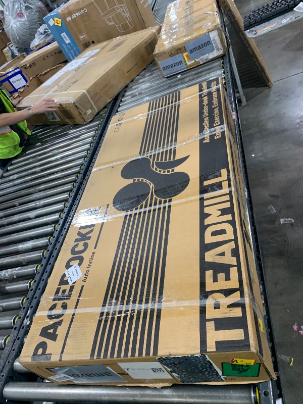 Photo 1 of PACEROCKER Walking Pad Treadmill - 12% 9-Level Auto Incline System - 450 lbs Heavy Duty Capacity (204.1 kg) - Bluetooth Speaker - LED Display - Under Desk Design - 5 MPH (8 km/h)