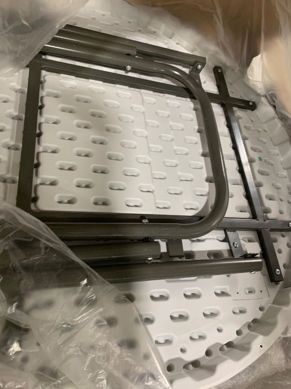 Photo 1 of Ayearparty 2 Sets 32in High Top Round Folding Cocktail Table Indoor Outdoor Parties BBQs Weddings Events White Bar Height Tables with 32"x43" Spandex Stretch Black Table Covers