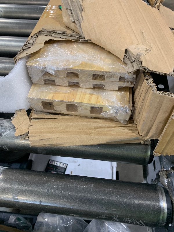 Photo 1 of Art3d Slat Wood Wall Paneling for Interior and Ceiling Decoration - Pack of 4pcs + 1pc End-Trim, Size 108 x 5.7in.- Ashtree