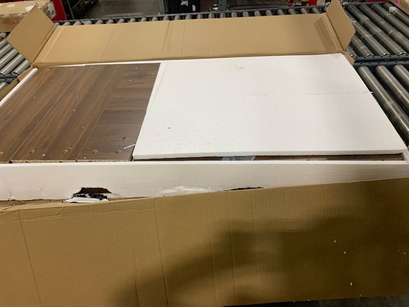 Photo 1 of SRIAA Walnut Computer Desk – 47” Modern Wooden Workstation with Built-in Shelves & Front Drawer – Heavy-Duty 45kg Solid Build for Home Office & Study