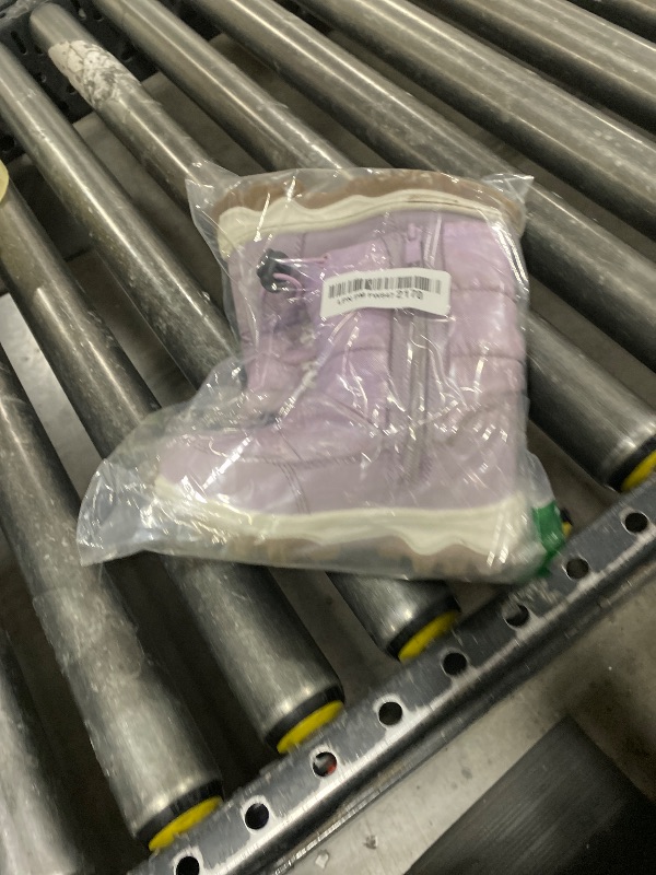 Photo 1 of TZJS Girls Winter Boots Lightweight Kids Snow Boots Adjustable and Side Zipper Girl Outdoor Warm Boot Cold Weather Shoes with Faux Fur Lined for Toddler/Little Kids(Purple,8)