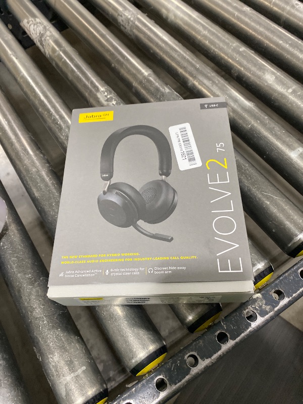 Photo 1 of Jabra Evolve2 75 PC Wireless Headset with 8-Microphone Technology - Dual Foam Stereo Headphones with Adjustable Advanced Active Noise Cancelling, USB-C Bluetooth Adapter and UC Compatibility - Black