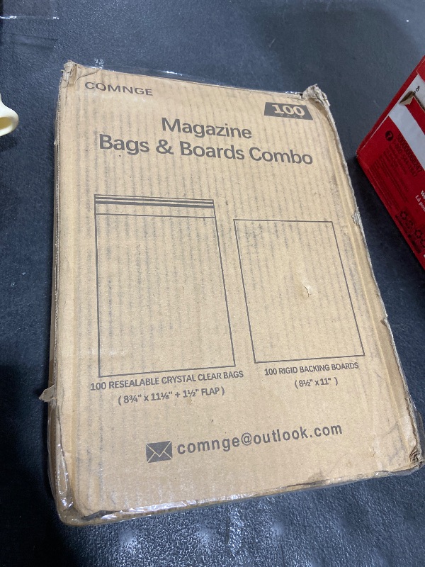 Photo 1 of 100 Pack Magazine Bags and Boards - Acid-Free & Archival Quality, Resealable 8 ¾" x 11 ?" Magazine Sleeves and 24pt Backing Boards for Standard Sized Magazine, Magazines Protection