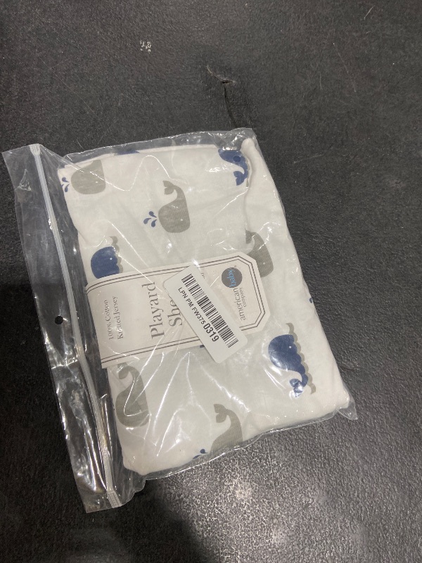 Photo 1 of  Stretchy Ultra Soft Jersey Knit Fitted Pack n Play Sheets Set 2 Pack, Portable/Mini Cribs Playards Sheets, Universal Fitted Pack and Play Mattress Sheets, Lovely Whale for Girls and Boys