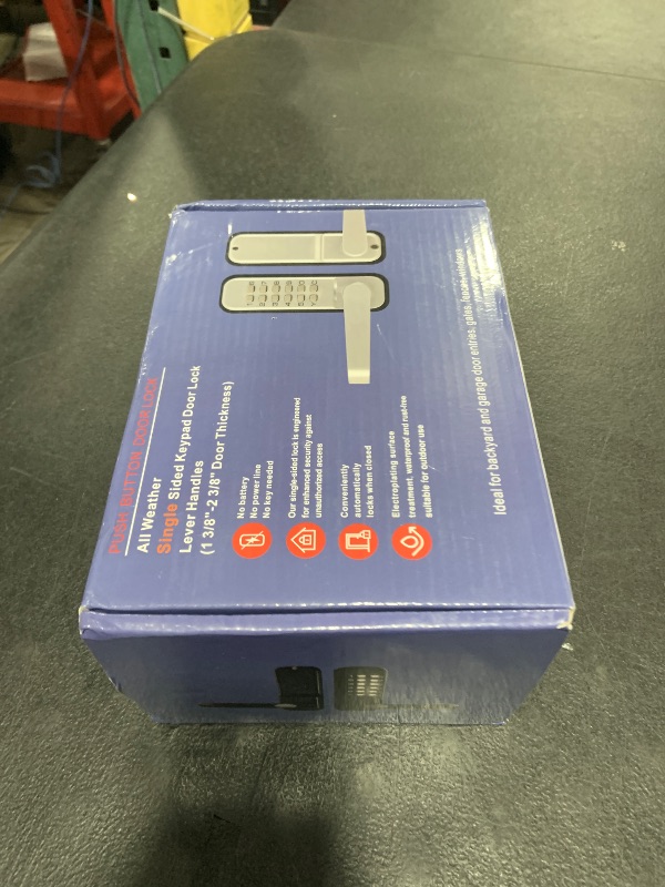 Photo 1 of BH Railing High-Security 12 Digit Keypad Mechanical Door Lock - Keyless Entry, Mechanical Code Lock with Handle, Waterproof & Rustproof, No Battery, Easy to Install, Silver, BH-MDLS0030102