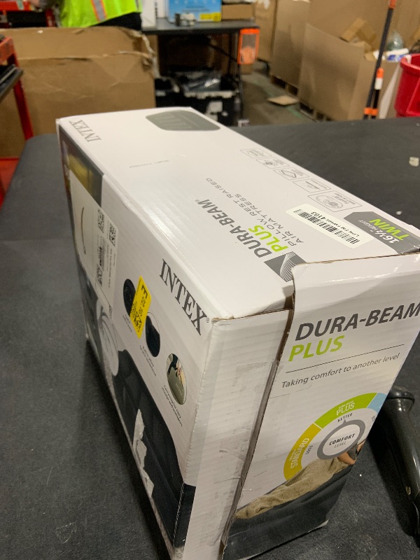 Photo 1 of Intex Raised Airbed Mattress with Built-in Pump, Dura-Beam Plus Pillow, Twin - Portable Inflatable Luxury Blow-Up Bed for Adults, Camping, Guests