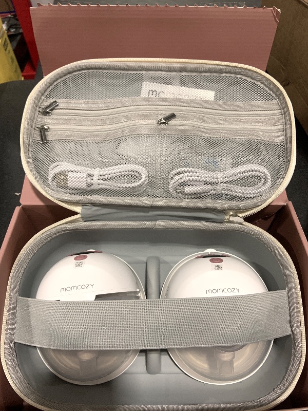 Photo 1 of Momcozy M5 Smart APP Controlled Wearable Breast Pump, Hands-Free Wireless Electric Pump, 3 Modes 9 Suction Levels, BPA-Free, Portable Lightweight, 24mm Flange, 2-Pack Cozy Red