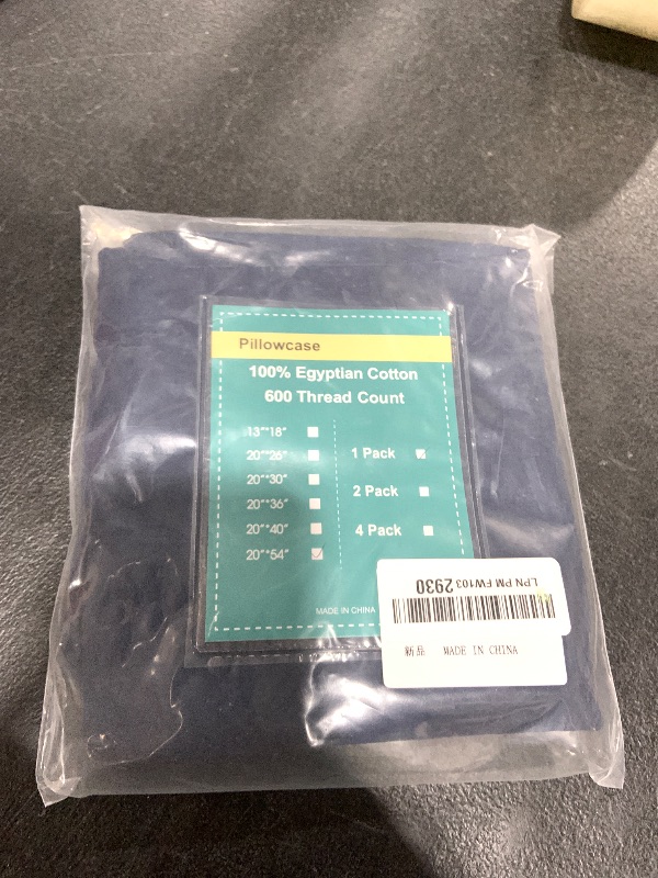 Photo 1 of 100% Cotton Soft Body Pillow Protectors with Invisible Zipper 20X54 Inches Body Pillow Cases, 600 Thread Count Soft Pillow Cases, Striped Navy Blue Color 1-Pack