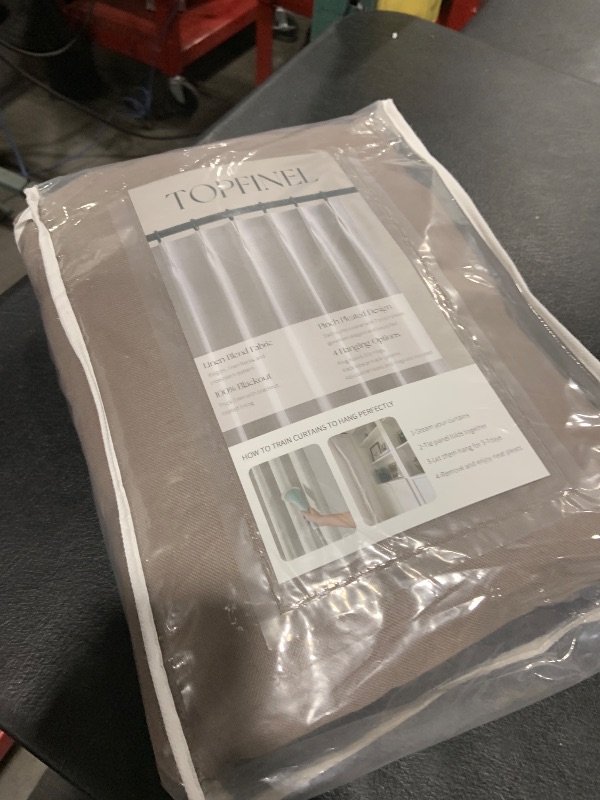 Photo 1 of Topfinel 92 Inches Long Tweed Custom Black Out Drapery Panels, Rustic Country Faux Acoustic Textured Opaque Pinch Pleated Window Coverings, Cream Boho Heat Blocking Tab Top Curtains for Bay Window