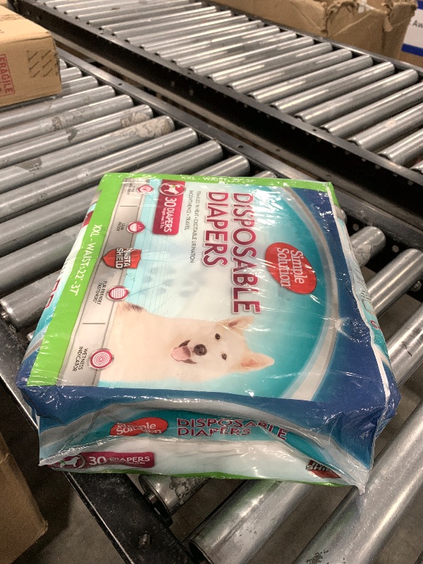 Photo 1 of Simple Solution Dog Diapers Female, Dog Diapers, Potty Training, Super Absorbent, Breathable, Wetness Indicator for Urination, 22-37 Inch Waist, (XXL, 30ct)