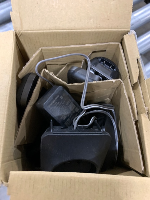 Photo 1 of Panasonic Cordless Phone with Answering Machine, Advanced Call Block, Bilingual Caller ID and High-Contrast Display, Expandable System with 3 Handset Cordless Telephones - KX-TGD833M (Metallic Black)