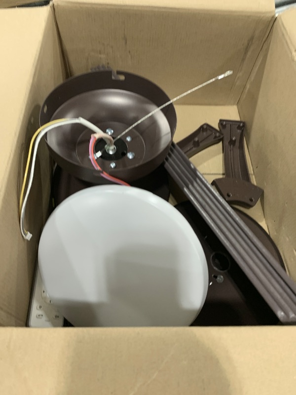 Photo 1 of JSAITEE 52Inch Ceiling Fan with Lights and Remotes, Modern Smart Flush Mount Ceiling Fans,DC Reversible Motor, 3CCT Dimmable,Noiseless,Dual Finish, Brown 6 Speeds Ceiling Fan for Indoor/Outdoor