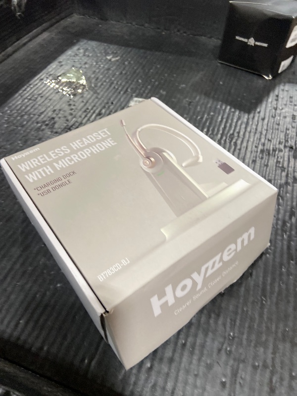 Photo 1 of Bluetooth Headset, Wireless Headphones with Microphone Noise Canceling & USB Dongle, V5.0 Trucker Bluetooth Headset with Mic Mute & Charge Dock for PC/Laptop/Phone/Meeting/CallCenter/Office Gold