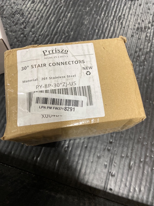 Photo 1 of Prriszo 8 Pcs Deck Railing Bracket, 201 Stainless Steel 2 x 4 Deck Railing 30° Stair Connector, Railing Wood Post for Handrail and Wooden Stair end Connection Installation(4 Pairs)