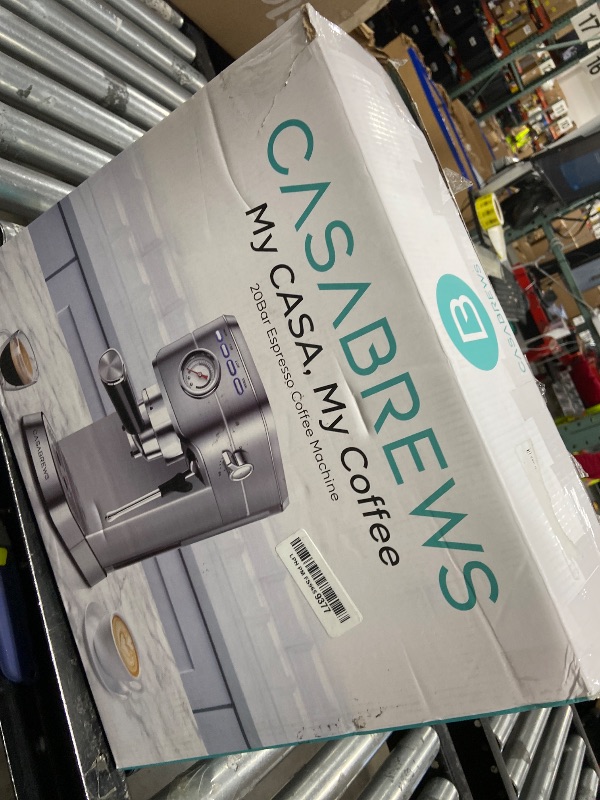 Photo 1 of CASABREWS CM5418 Espresso Machine 20 Bar, Compact Espresso Maker with Steam Milk Frother, Stainless Steel Coffee Machine with 34oz Removable Water Tank for Cappuccino, Gift for Women or Men, Silver