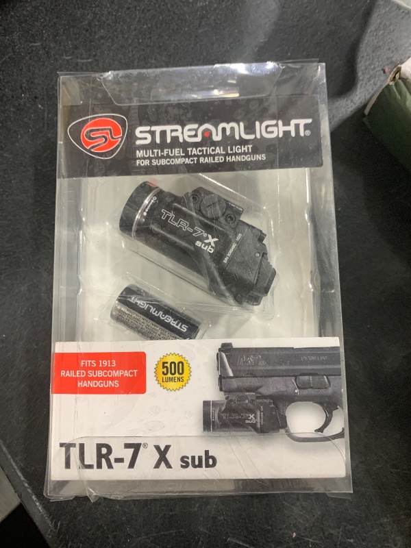 Photo 1 of Streamlight 69402 TLR-7 X sub 500-Lumen Tactical Weapon Light Designed Exclusively and Solely for Select 1913 Railed Subcompact Handguns, Includes Mounting Kit and Keys, Black