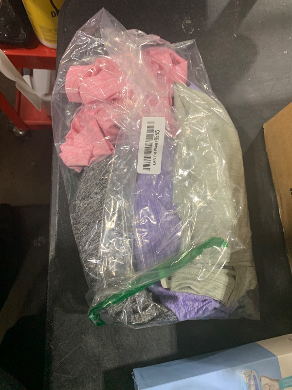 Photo 1 of 5 Pack: Women's Loose Fit Workout Crop Tops, Athletic Short Sleeve Gym T-Shirts Dry Fit Crew Neck Tees (Set 4, Medium)