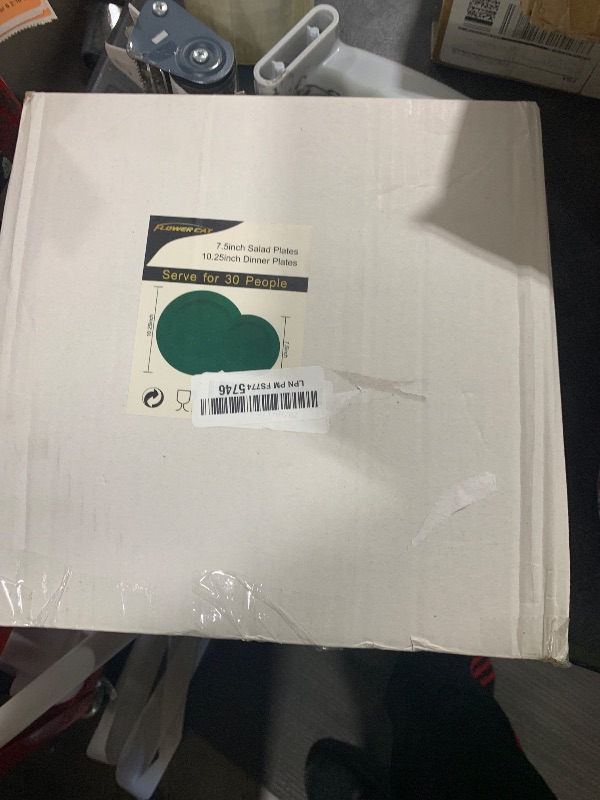 Photo 1 of FLOWERCAT 60PCS Green Plates & St. Patrick's Day Plates - Heavy Duty Dark Green plates Disposable for St. Patrick's Party&Easter- Include 30PCS 10.25" Dinner Plates & 30PCS 7.5" Dessert Plates