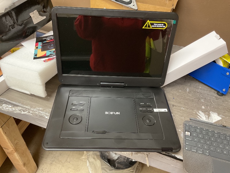 Photo 1 of 17.5" Portable DVD Player with 15.6" Large HD Screen, 6 Hours Rechargeable Battery, Support USB/SD Card/Sync TV and Multiple Disc Formats, High Volume Speaker, Black